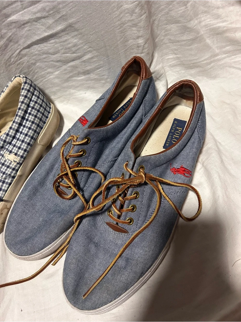 Polo by Ralph Lauren Blue Canvas Lace-Up Sneakers (TWO PAIRS)